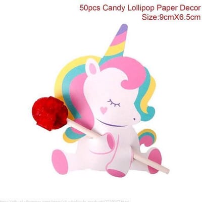 50 stuks Lolly decoratie Unicorn - Eenhoorn traktatie