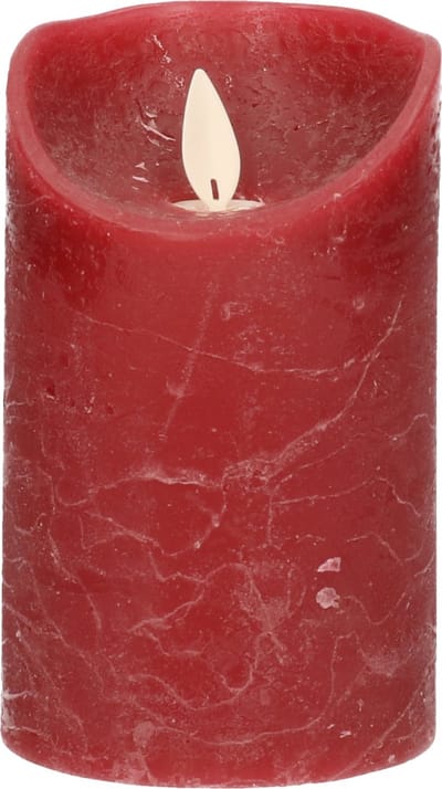 Anna's Collection Led kaars/stompkaars - bordeaux rood - H12,5 x D7,5 cm - wax - bewegende vlam