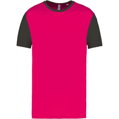 Tweekleurig herenshirt jersey met korte mouwen 'Proact' Pink/Dark Grey - 3XL