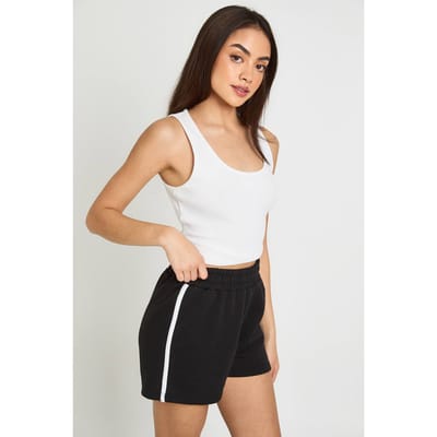 boohoo Dames Runner Short Met Contrastbies | Black | Maat: XS