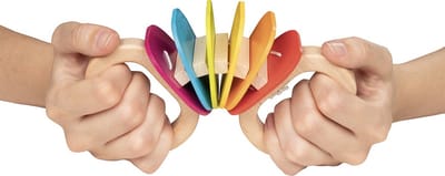 KLAPPER REGENBOOG 16x8x6cm, hout, 1+
