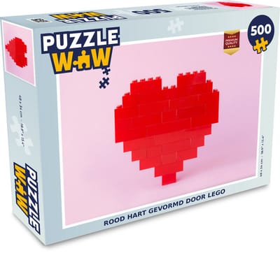 Puzzel Hart - Bouwblokken - Rood - Legpuzzel - Puzzel 500 stukjes