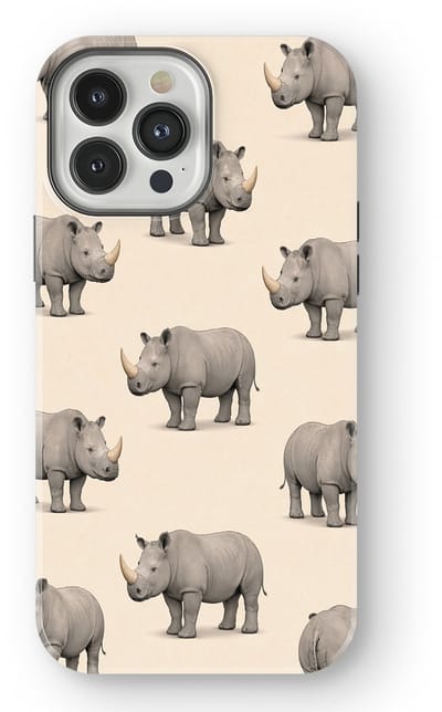 Safari Tough Case geschikt voor iPhone 13 Pro Max | Premium hoesje met Safari Dieren Design | Geschikt voor Mag | Dieren Print Backcover geschikt voor iPhone 13 Pro Max Neushoorn