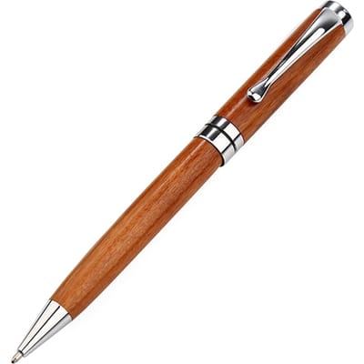 Stylo à bille rétractable à torsion Stylo à bille en bois Stylo d'écriture pour école bureau affaires argenté