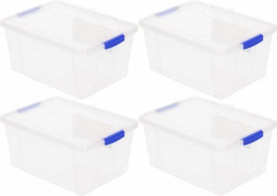 Plasticforte Opbergbox met deksel - 5x - 4 liter - transparant - kunststof - opbergkist
