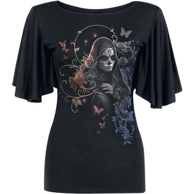 Spiral T-shirt - Gothic Grace - S tot 4XL - voor Vrouwen - zwart
