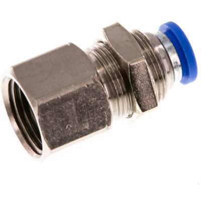 8mm x G3/8'' Messing/PA 66 Insteekfitting Binnendraad Schotdoorvoer NBR [2 Stuks]