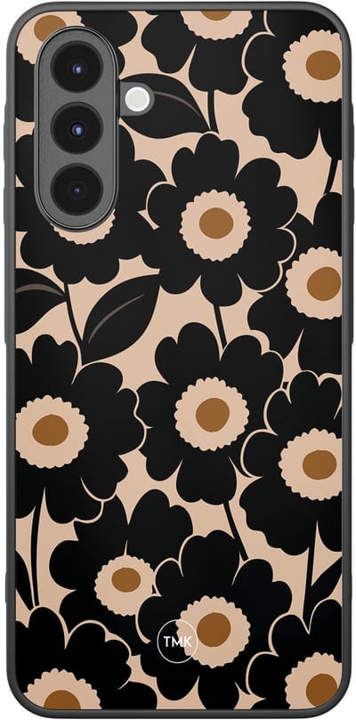 Hoesje geschikt voor Samsung Galaxy A16 - Bloom luxe - Zwart - TPU case - Bloemen - Hardcase zwart telefoonhoesje