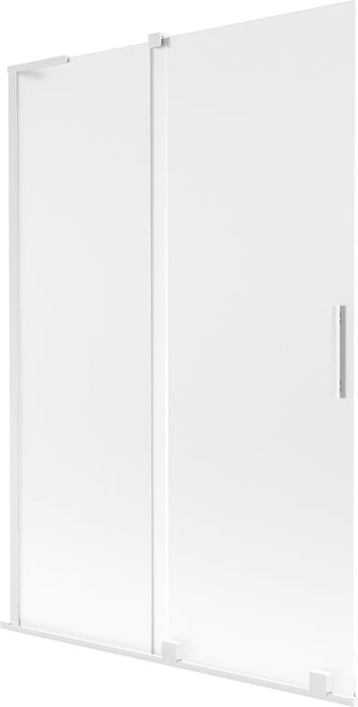 Mexen Velar L badwand 2-delige schuifdeur 120 x 150 cm, matglas, wit - 896-120-003-31-20