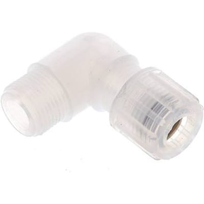 10x8mm & G3/8'' PFA L-Vorm Snijringkoppeling Buitendraad 10bar