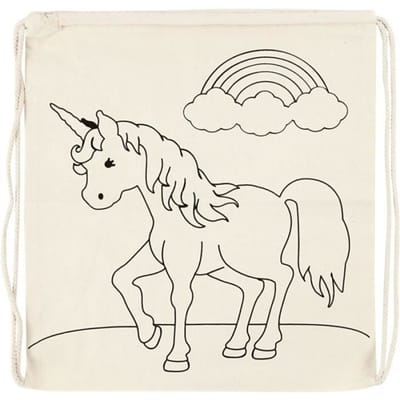 Creativ Company Color your own Cotton Gym Bag Unicorn