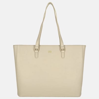 Duifhuizen leren shopper 14 inch lichttaupe