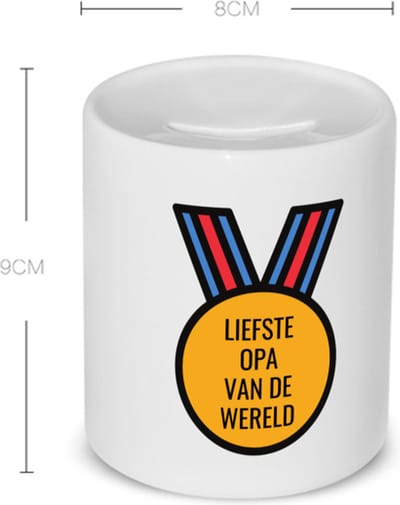 Akyol - liefste opa van de wereld Spaarpot - Opa - de liefste opa - verjaardagscadeau - verjaardag - cadeau - cadeautje voor opa - opa artikelen - kado - geschenk - gift - 350 ML inhoud