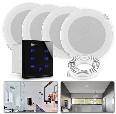 Power Dynamics A100 badkamerspeaker set - Bluetooth speaker voor badkamer - 5 Inch - 160W - Zwart
