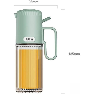 Hoge Borosilicaatglas Olie Spuitfles, Kookolie Dispenser, Olijfolie Spuitbus Mister voor Airfryer Salade Bakken, 250ml gray