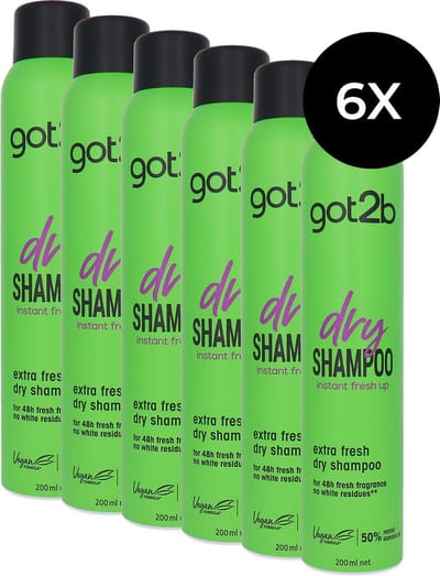 Schwarzkopf Got2b Dry Shampoo Extra Fresh - 6 x 200 ml