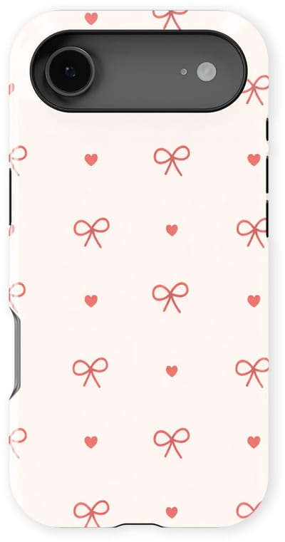 Tough Hoesje met Hartjes geschikt voor iPhone 17 Air | Little Love Tough Case Geschikt voor Mag | Hartjes Print Backcover geschikt voor iPhone 17 Air Sweet Bows