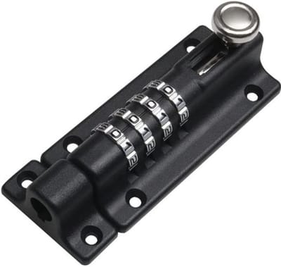 Dailygoody - Borgbout - 4-cijferige padbolt - Veiligheid - Zwart
