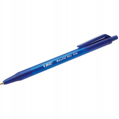 BIC Round Stic Clic Balpen Blauw 1mm - 2 Stuks