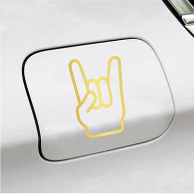 Bumpersticker - Rock N Roll - 13,5 X 8,9 - Goud
