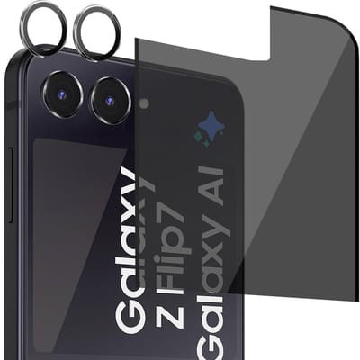 Privacy Screenprotector & Camera Protector geschikt voor Samsung Galaxy Z Flip 7 - Volledig Dekkend Glas