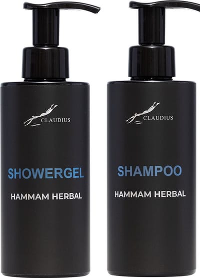 Douchepakket Hammam Herbal - Showergel + Shampoo - 300 ml per fles - bodycare - luxe fles - set van 2 stuks - Cadeau
