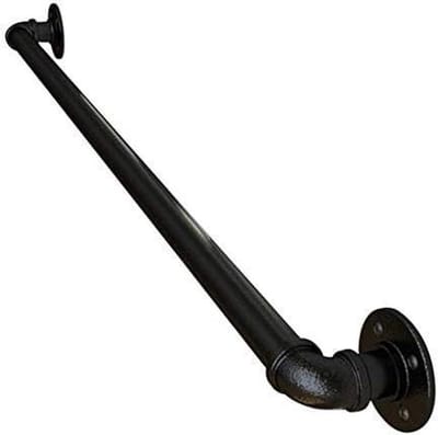 Metalen Leuning - Veiligheidsreling Trapondersteuning - Trap Veiligheid - Roestbestendige Coating - 80 cm - Zwart