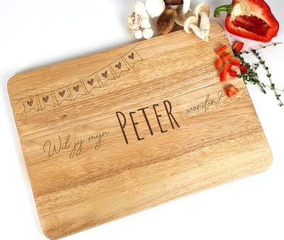 Snijplank hout - Peter - Peter vragen - Wil jij mijn peter zijn - Peter worden - slinger - Snijplank - Cadeau Peter
