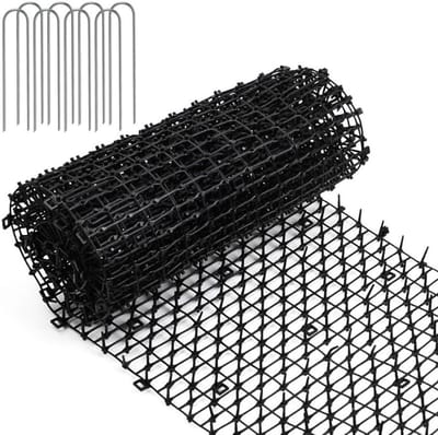 Tuinmat 200 x 30 x 2,3 cm van Plastic met Tips voor Graafwerk en Dierenafschrikking in de Tuin