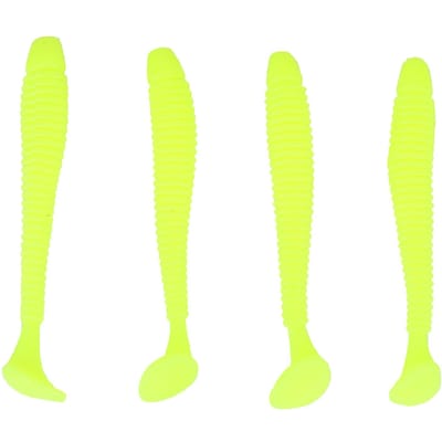 50 STUKS 5cm Zacht Plastic Vis Lokaas T-staart Worm Aas Vis Tackle Accessoire Fluorescerend Groen