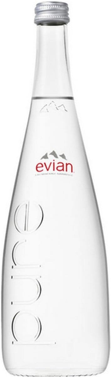 Evian Natuurlijk Mineraalwater â€“ Glazen Fles 75 cl â€“ Tray 12 Flessen â€“ Premium Tafelwater
