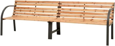 Tuinbank Dubbel - Terrasbank Buitenbank - Ontspannen in de tuin - Massief vurenhout constructie - 225 cm lengte - Bruin