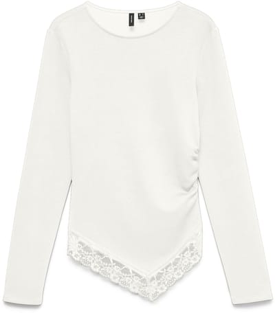 VERO MODA - VMMILLE LS O-NECK ASM LACE TOP JR EX SB4 - Dames - Blouses