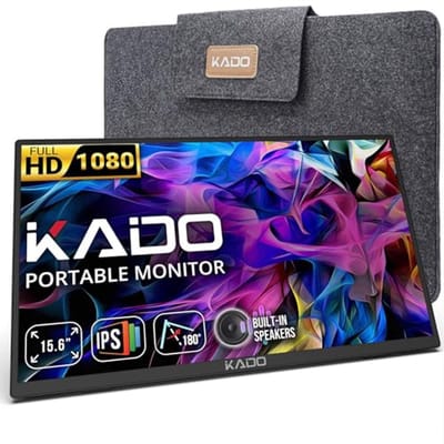 Draagbare 15,6 inch FHD 1080P Monitor met USB-C en HDMI – Ultradun IPS-scherm met Ingebouwde Luidsprekers