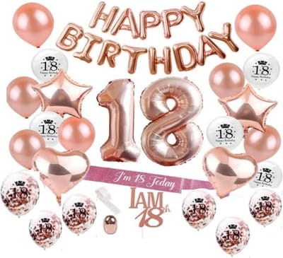 sweet 18 verjaardag pakket - 18 jaar ballonnen pakket - helium ballonnen - latex ballonnen - sweet 18 ballonnen