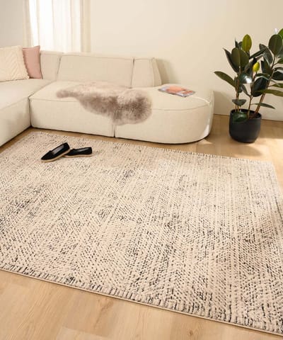 Modern vloerkleed - Fancy Tribute wit/zwart 80x150
