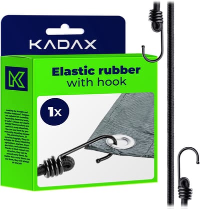 KADAX Elastisch rubber met haak, zwart