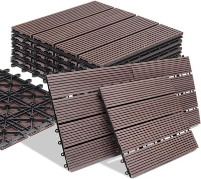 WPC Tegels - Buiten Vloer - Terras Balkon - Klikmontage Drainage - 30x30 cm - Taupe