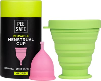 Menstruatiecup Medium met Sterilisator/Houder - Hoge Kwaliteit Herbruikbare Menstruatie Cup, Period