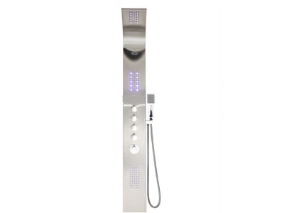 Vente-unique Douchekolom FELICITA met thermostaatkraan, balneotherapie en LED-verlichting - 20*165 cm