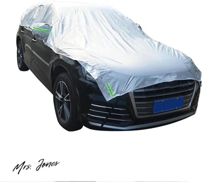Mrs. Jones Halfgarage autohoes hagelbescherming afdekzeil winter zomer - Oxford-materiaal verdikte stof outdoor autoafdekking voor personenauto's SUV's .