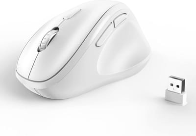 StayPowered Ergonomische Draadloze Muis - Comfort en Efficiëntie in één - Verticale Grip - Stille Klikken - Lange Batterijduur - 1600 DPI - Plug & Play - Voor Grote Handen - Wit - Levering Sneller dan Aangegeven!