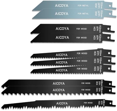 Zaagbladen Set - Metaal Hout - Snel Zagen - 10 Delig - 25cm - Zwart