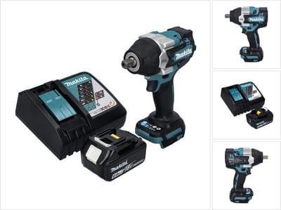 Makita DTW 701 RG1 accu slagmoersleutel 18 V 700 Nm 1/2" XPT Borstelloos + 1x oplaadbare accu 6.0 Ah + lader