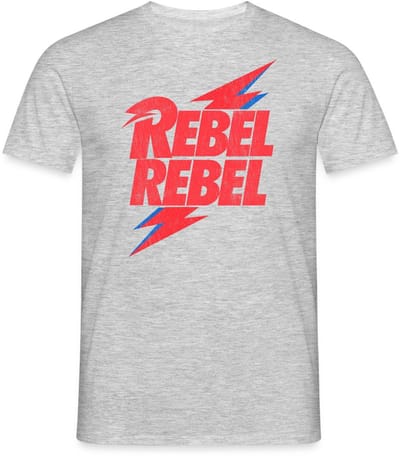 David Bowie Rebel Rebel Met Bliksem T-Shirt Heren