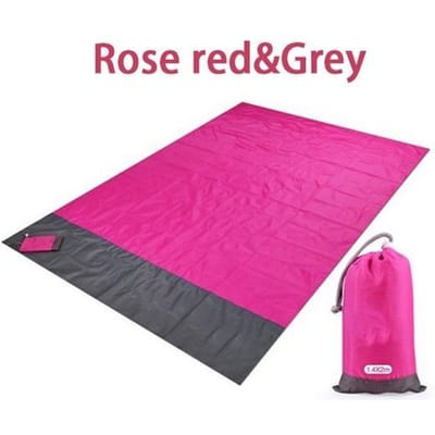 Couverture de plage de poche imperméable, tapis de Camping pliant, matelas Portable et léger, tapis de pique-nique en plein air, tapis de plage de sable 140x200cm/200x210cm 145*200cm rose