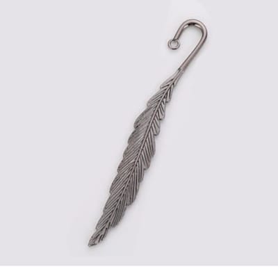 Boekenlegger - Metaal - Veer - Lezen - Met hanger - Retro zilver