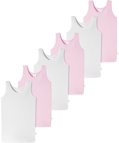 Schiesser Meisjes onderhemd 6 pack Kids Girls 95/5 Organic Cotton