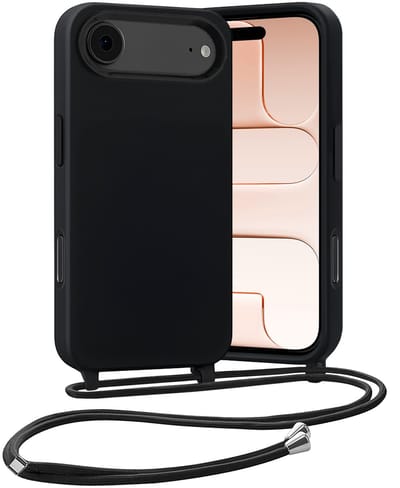 Hoesje Geschikt voor iPhone Air Hoes Met Telefoonketting - Backcover Geschikt voor iPhone Air Case Met Koord - Zwart