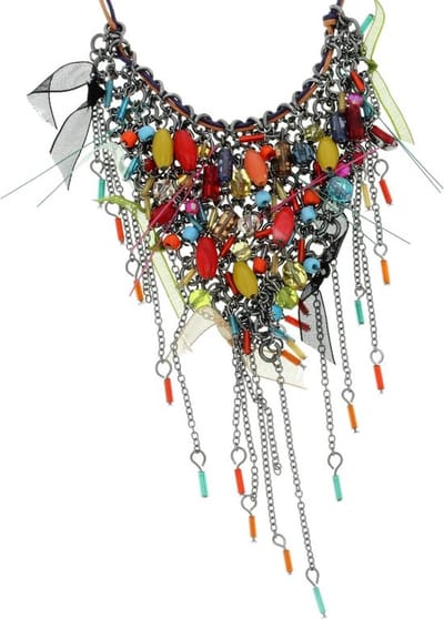 Behave - Gekleurde ketting met lintjes - Mode ketting 41,5 cm + verlengketting